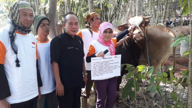 Bakrie Amanah distribusikan 13 ekor sapi kurban di Garut, Jabar.