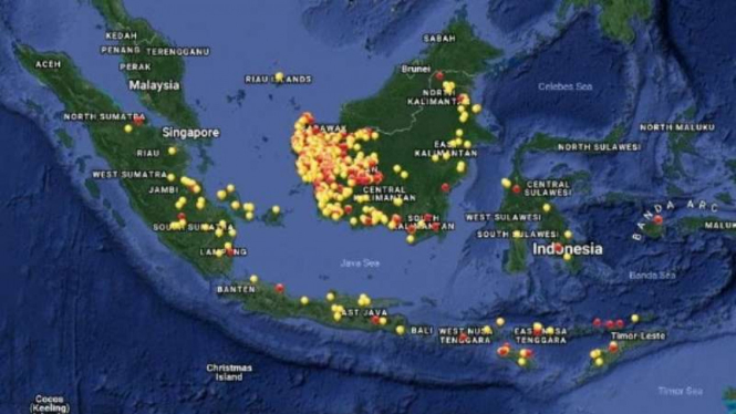 TItik panas se-Indonesia/Ilustrasi.