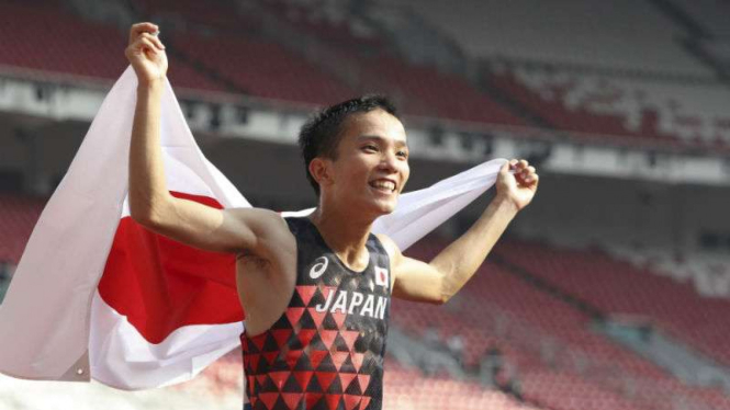Pelari maraton Jepang, Hiroto Inoue sabet emas Asian Games.
