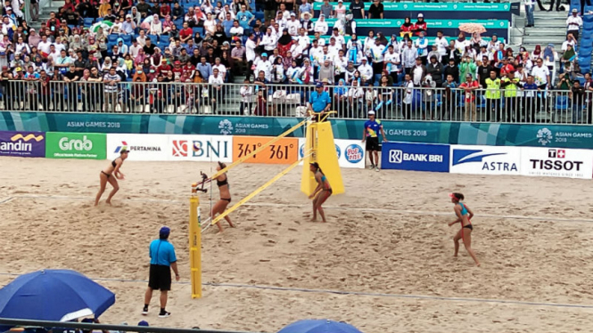 Pertandingan voli pantai putri di Asian Games 2018