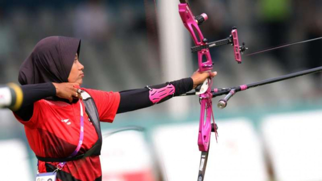 Pemanah Indonesia Diananda Choirunisa di  Asian Games 2018