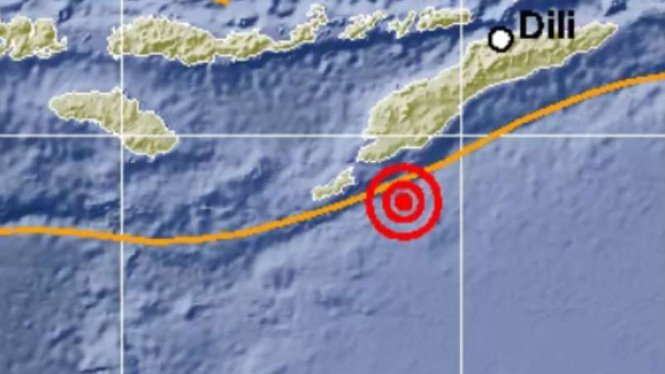 Peta lokasi gempa 6,2 SR Kupang.