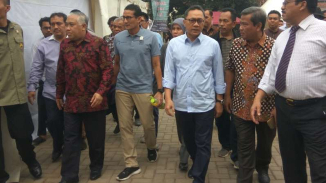 Zulkifli Hasan bersama Sandiga Uno, dan Din Syamsuddin.