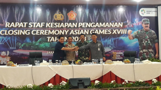 Kapolri Jenderal Pol Tito Karnavian menggelar rapat closing Asian Games 