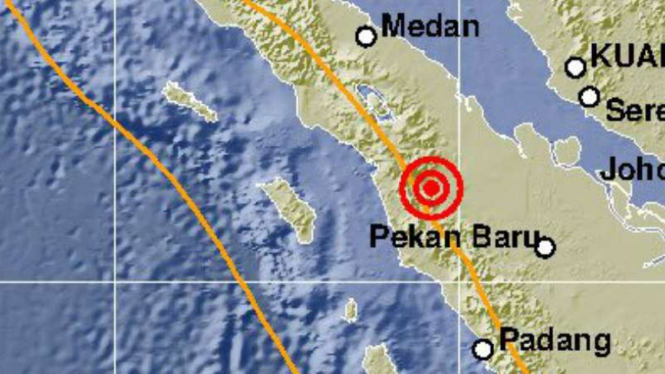 Peta lokasi gempa Padang Lawas Utara, Sumut.