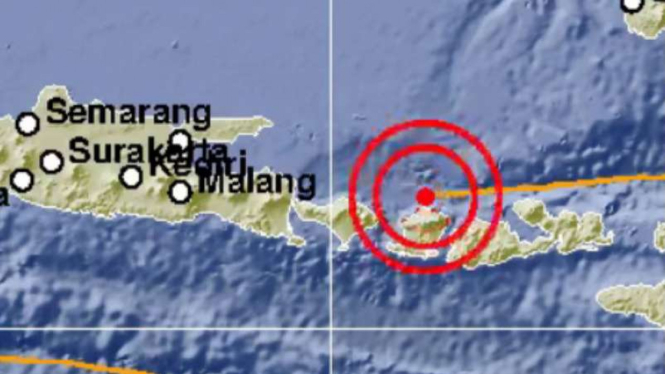 Peta lokasi pusat gempa 5,3 SR Lombok Utara, NTB.