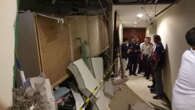 Ruangan di Apartemen Essence Darmawangsa yang rusak akibat ledakan tabung gas