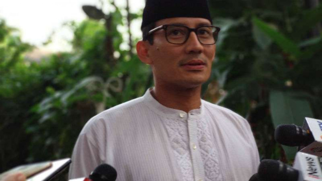 Bakal cawapres Sandiaga Uno di Jakarta, Selasa, 11 September 2018.