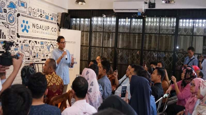 Sandiaga Uno memberikan motivasi kewirausahaan di Malang