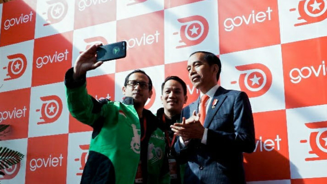 Presiden Jokowi dalam peresmian Gojek di Vietnam