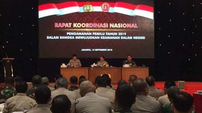 Rakornas TNI dan Polri di PTIK, Jakarta.