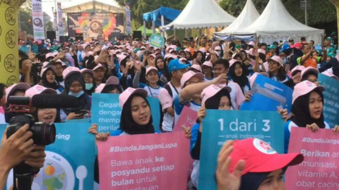 Kampanye cegah stunting di Bundaran HI, Jakarta.