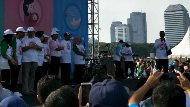 Gubernur DKI Jakarta Anies Baswedan saat Deklarasi Pencegahan Stunting di Monas.