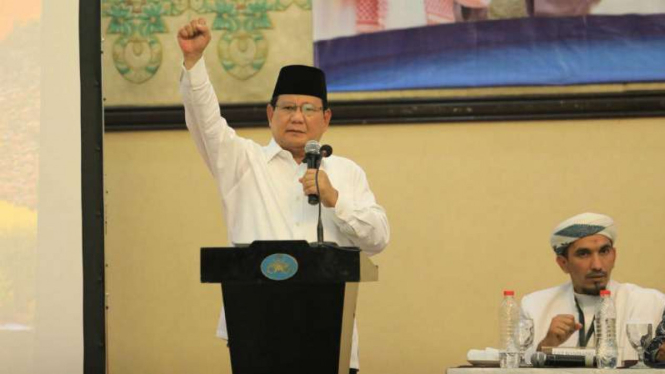 Prabowo Subianto menghadiri Ijtima Ulama II, Jakarta.