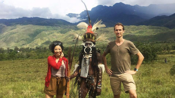 Wouter Van Der Kolk saat traveling ke pedalaman Papua. 