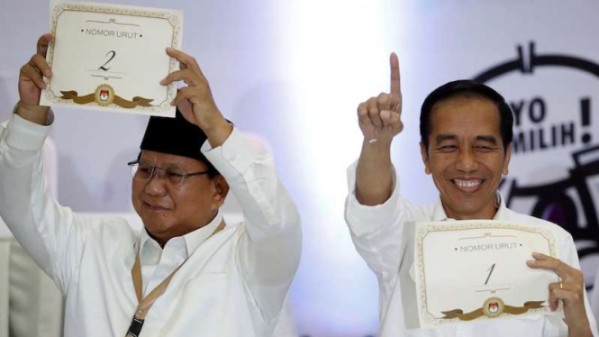 Joko Widodo dan Prabowo Subianto ambil nomor urut di KPU.