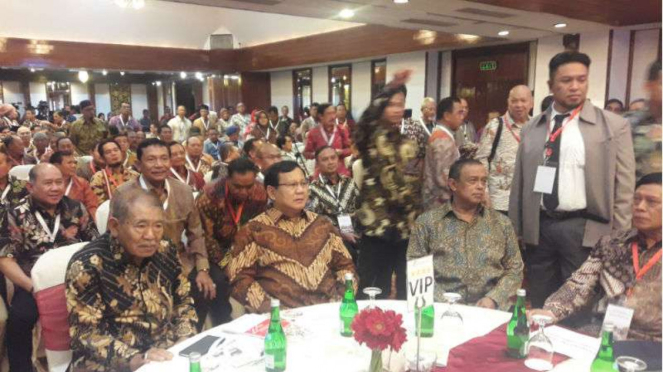 Prabowo Subianto di acara Ngobrol Bersama 300 Jenderal di Jakarta