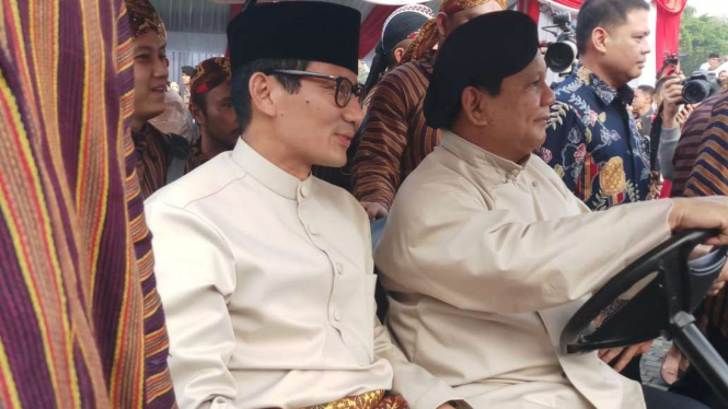 Paslon capres-cawapres Prabowo Subianto-Sandiaga Uno