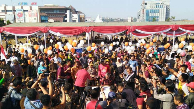 Deklarasi kampanye damai yang diselenggarakan KPU Jawa Tengah di Kota Semarang pada Minggu, 23 September 2018.