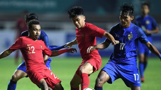 Pertandingan Timnas Indonesia U-19 melawan Thailand U-19