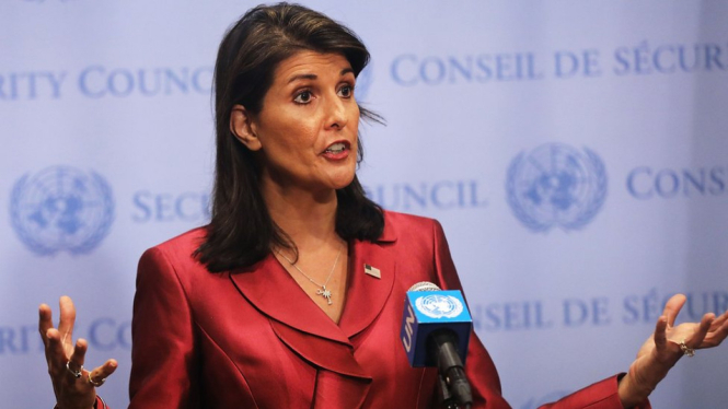Nikki Haley meminta Iran untuk berkaca pada diri sendiri sebelum menuding negara-negara lain. - Spencer Platt/Getty Images