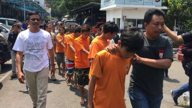 Pelaku penganiayaan Haringga Sirla (23) di GBLA, Bandung, Jawa Barat.