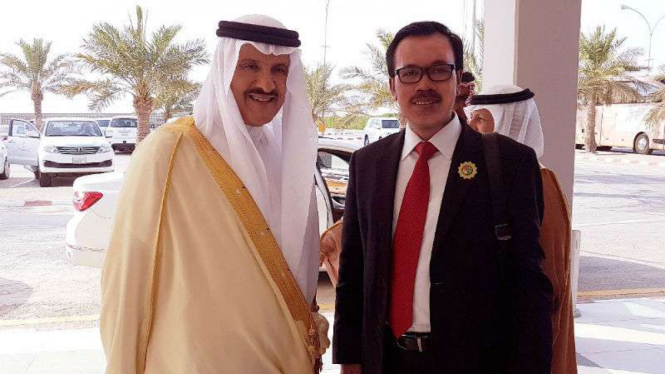 Dubes RI Agus Maftuh dan Pangeran Sultan bin Salman bin Abdulaziz Al Saud