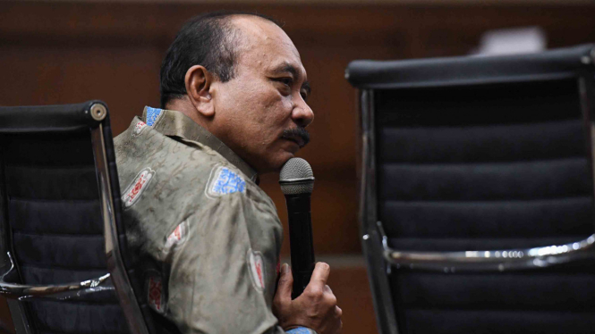 Mantan Kepala Bakamla Laksamana Madya Arie Soedewo menjadi saksi dalam sidang kasus dugaan suap pengadaan satelit monitoring di Bakamla dengan terdakwa Fayakhun Andriadi di Pengadilan Tipikor, Jakarta