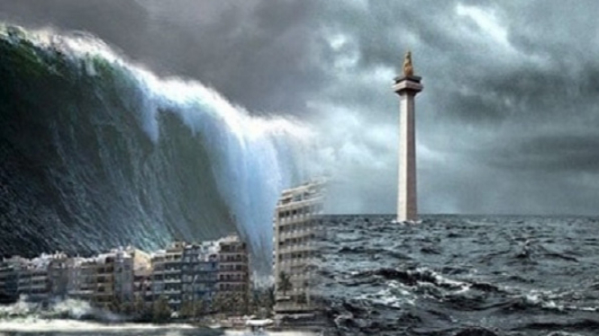 Ilustrasi bencana tsunami.