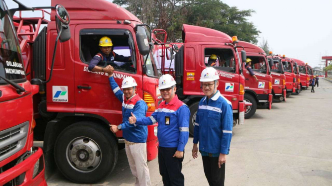 13 Truk Tangki BBM Pertamina dikirim ke Sulawesi.