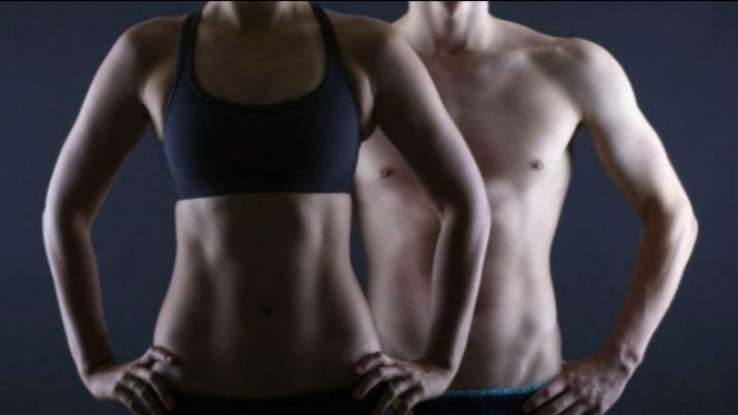 Ilustrasi tubuh pria dan wanita.