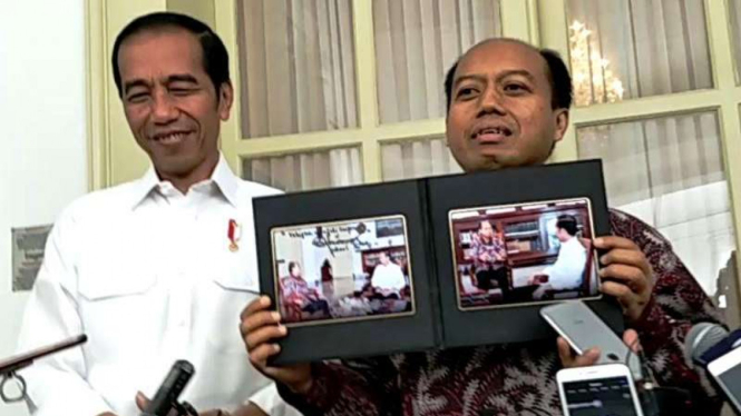Kepala Humas BNPB, Sutopo Purwo Nugroho dan Presiden Jokowi