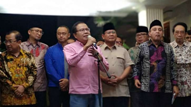 Kubu Prabowo saat pernyataan pers soal IMF.