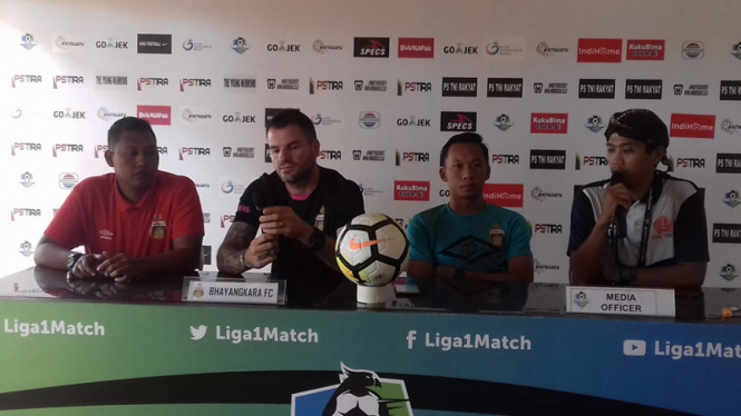 Konferensi pers Bhayangkara FC jelang melawan PS Tira