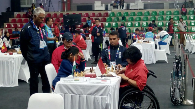 Pertandingan catur di Asian Para Games 2018.