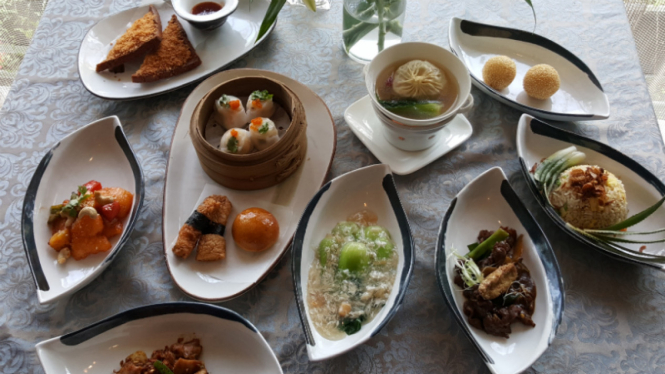Menu seafood khas China di Restoran Tien Chao, Gran Melia Hotel Jakarta.