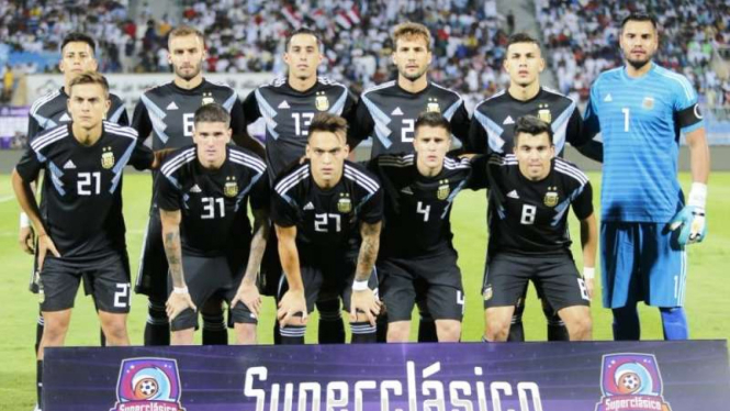 Skuat Timnas Argentina dalam laga uji coba kontra Irak