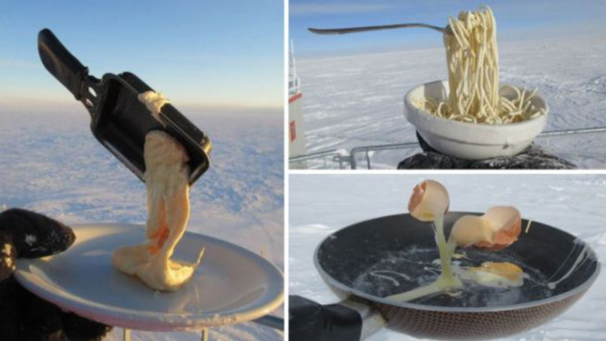 Hasil masakan di Antartika.