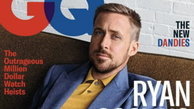 Foto sampul Ryan Gosling untuk majalah GQ, dipotret menggunakan Google Pixel 3