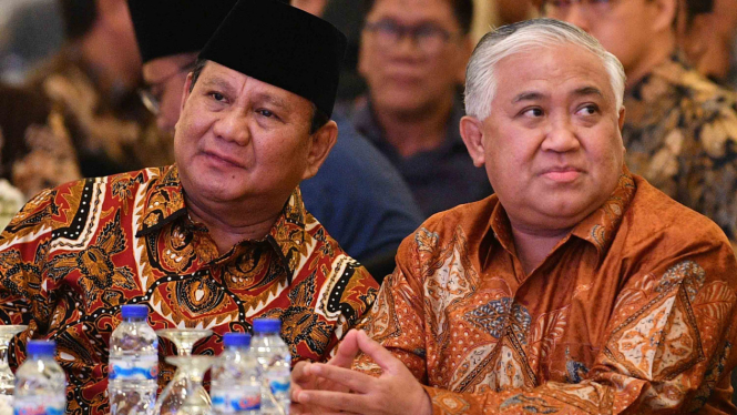 Din Syamsuddin saat Bersama Prabowo Subianto.