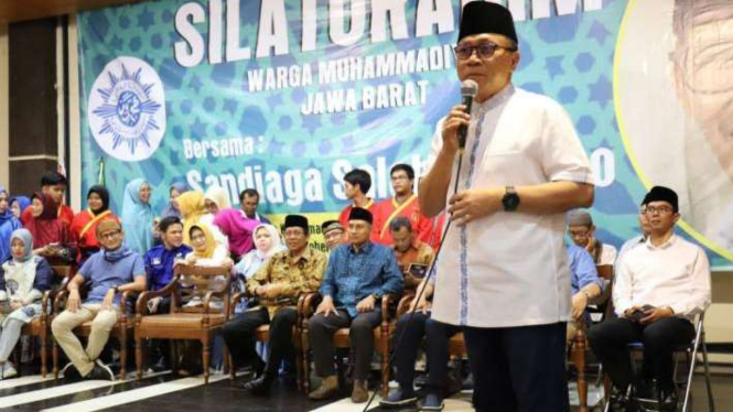 Ketua Umum PAN Zulkifli Hasan dan Sandiaga Uno di Jabar, Selasa, 16 Oktober 2018