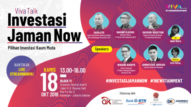 Event Viva Talk Investasi Jaman Now, Kamis (18/10). 