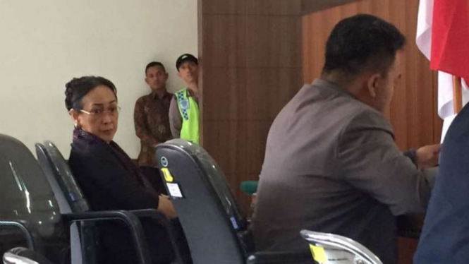 Sukmawati Soekarno Putri dalam sidang praperadilan kasus Rizieq Shihab di Pengadilan Negeri Bandung, Jawa Barat, pada Kamis, 18 Oktober 2018.