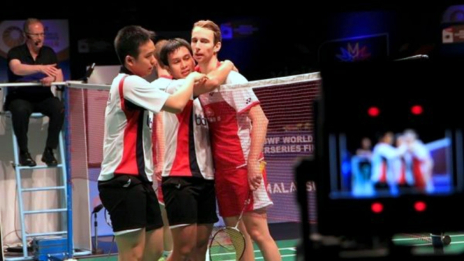 Duel ganda putra, Mohammad Ahsan/Hendra Setiawan vs Mathias Boe/Carsten Mogensen