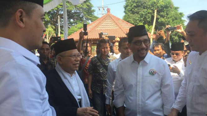 Calon Wakil Presiden Ma'ruf Amin kampanye ke Bangkalan, Madura, Jumat (19/10/2018).