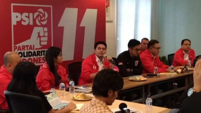 Para caleg PSI dalam jumpa pers di Jakarta
