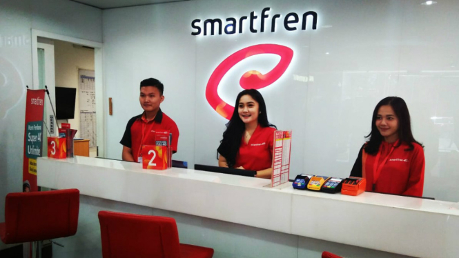 Kantor Cabang PT Smart Telecom Tbk di Palembang, Sumatera Selatan.
