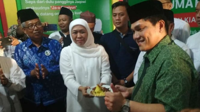 Ketua TKN Jokowi, Erick Thohir saat resmikan posko relawan JKSN di Surabaya. 