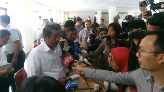 Presiden Direktur Lion Air Grup Edward Sirait dalam konferensi pers di Tangerang, Banten, pada Senin, 29 Oktober 2018.