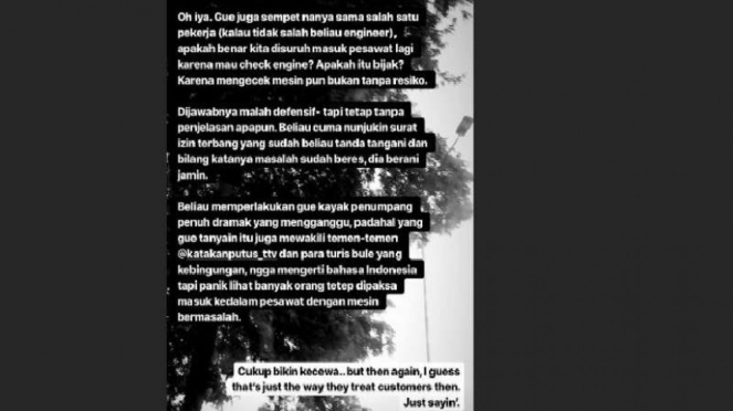 Instagram story @conchizzlin soal pesawat Lion Air JT 610 (4)